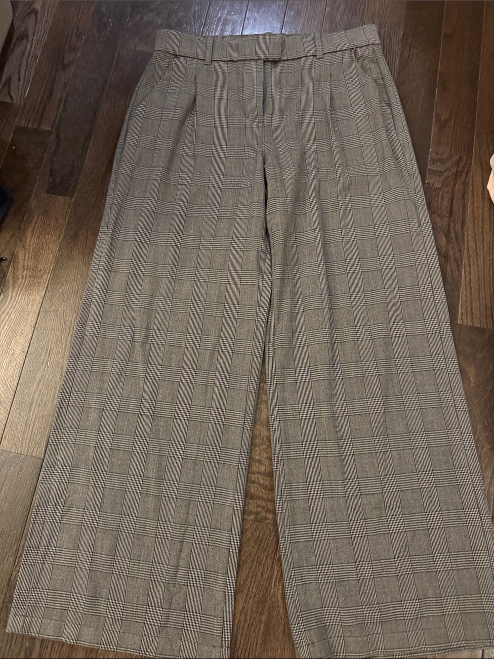 Women's plaid wide leg trousers